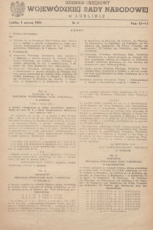 Dziennik Urzędowy Wojewódzkiej Rady Narodowej w Lublinie. 1954, nr 4 (1 marca)