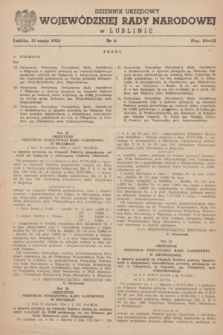 Dziennik Urzędowy Wojewódzkiej Rady Narodowej w Lublinie. 1954, nr 6 (15 maja)