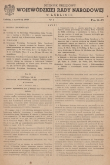 Dziennik Urzędowy Wojewódzkiej Rady Narodowej w Lublinie. 1954, nr 7 (1 czerwca)