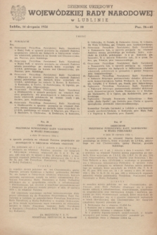 Dziennik Urzędowy Wojewódzkiej Rady Narodowej w Lublinie. 1954, nr 10 (14 sierpnia)