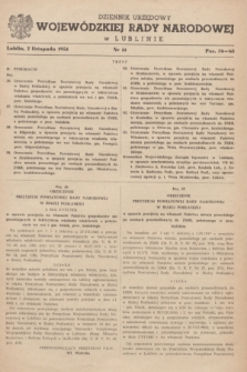 Dziennik Urzędowy Wojewódzkiej Rady Narodowej w Lublinie. 1954, nr 14 (2 listopada)