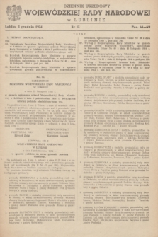 Dziennik Urzędowy Wojewódzkiej Rady Narodowej w Lublinie. 1954, nr 15 (3 grudnia)