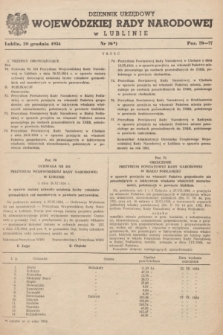 Dziennik Urzędowy Wojewódzkiej Rady Narodowej w Lublinie. 1954, nr 16 (20 grudnia)
