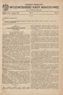 Dziennik Urzędowy Wojewódzkiej Rady Narodowej w Lublinie. 1956, nr 2 (1 lutego)