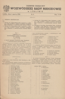 Dziennik Urzędowy Wojewódzkiej Rady Narodowej w Lublinie. 1956, nr 3 (1 marca)
