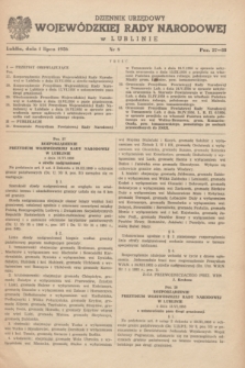 Dziennik Urzędowy Wojewódzkiej Rady Narodowej w Lublinie. 1956, nr 8 (1 lipca)