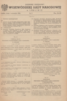 Dziennik Urzędowy Wojewódzkiej Rady Narodowej w Lublinie. 1956, nr 9 (1 września)