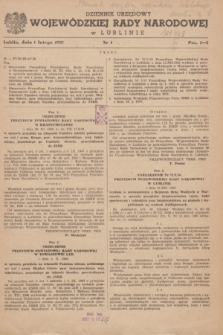 Dziennik Urzędowy Wojewódzkiej Rady Narodowej w Lublinie. 1957, nr 1 (1 lutego)