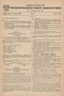 Dziennik Urzędowy Wojewódzkiej Rady Narodowej w Lublinie. 1957, nr 3 (1 kwietnia)