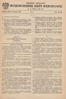 Dziennik Urzędowy Wojewódzkiej Rady Narodowej w Lublinie. 1957, nr 6 (1 sierpnia)