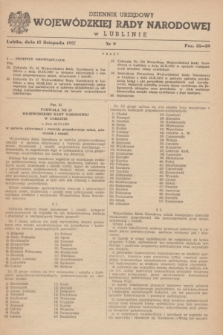 Dziennik Urzędowy Wojewódzkiej Rady Narodowej w Lublinie. 1957, nr 9 (15 listopada)