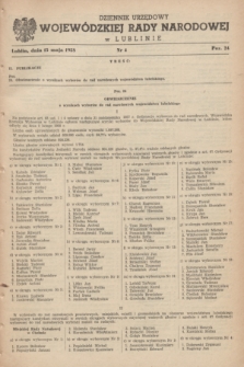 Dziennik Urzędowy Wojewódzkiej Rady Narodowej w Lublinie. 1958, nr 4 (15 maja)