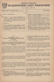 Dziennik Urzędowy Wojewódzkiej Rady Narodowej w Lublinie. 1958, nr 8 (5 listopada)