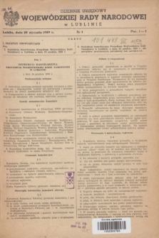 Dziennik Urzędowy Wojewódzkiej Rady Narodowej w Lublinie. 1959, nr 1 (20 stycznia)