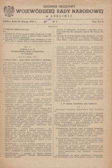 Dziennik Urzędowy Wojewódzkiej Rady Narodowej w Lublinie. 1959, nr 2 (10 lutego)