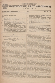 Dziennik Urzędowy Wojewódzkiej Rady Narodowej w Lublinie. 1959, nr 7 (2 listopada)