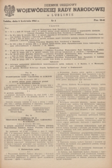 Dziennik Urzędowy Wojewódzkiej Rady Narodowej w Lublinie. 1961, nr 4 (6 kwietnia)