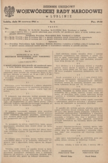 Dziennik Urzędowy Wojewódzkiej Rady Narodowej w Lublinie. 1961, nr 6 (20 czerwca)