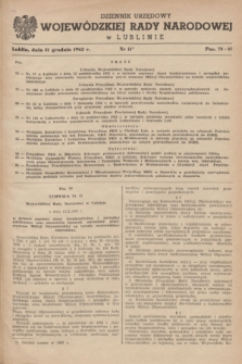 Dziennik Urzędowy Wojewódzkiej Rady Narodowej w Lublinie. 1962, nr 11 (31 grudnia)