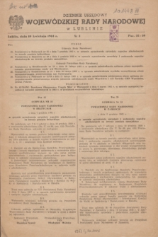 Dziennik Urzędowy Wojewódzkiej Rady Narodowej w Lublinie. 1963, nr 3 (10 kwietnia)