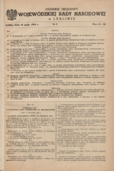 Dziennik Urzędowy Wojewódzkiej Rady Narodowej w Lublinie. 1964, nr 5 (25 maja)