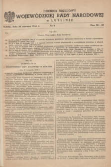 Dziennik Urzędowy Wojewódzkiej Rady Narodowej w Lublinie. 1964, nr 6 (25 czerwca)