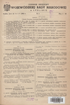 Dziennik Urzędowy Wojewódzkiej Rady Narodowej w Lublinie. 1965, nr 1 (16 stycznia)