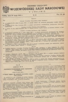 Dziennik Urzędowy Wojewódzkiej Rady Narodowej w Lublinie. 1965, nr 14 (20 maja)