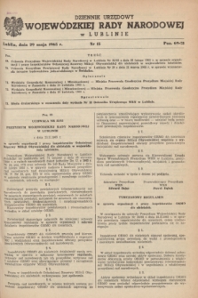 Dziennik Urzędowy Wojewódzkiej Rady Narodowej w Lublinie. 1965, nr 15 (29 maja)
