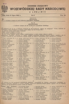 Dziennik Urzędowy Wojewódzkiej Rady Narodowej w Lublinie. 1965, nr 17 (31 lipca)