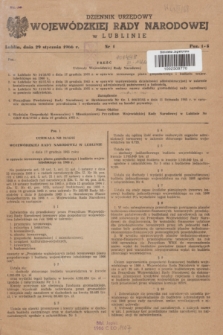 Dziennik Urzędowy Wojewódzkiej Rady Narodowej w Lublinie. 1966, nr 1 (29 stycznia)