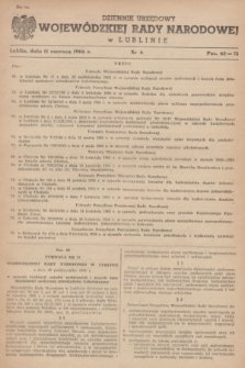 Dziennik Urzędowy Wojewódzkiej Rady Narodowej w Lublinie. 1966, nr 6 (11 czerwca)