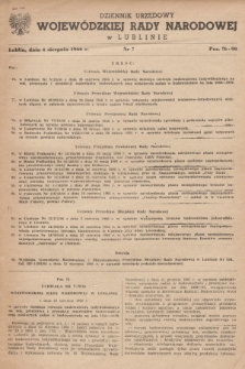 Dziennik Urzędowy Wojewódzkiej Rady Narodowej w Lublinie. 1966, nr 7 (4 sierpnia)