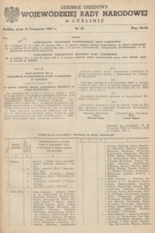 Dziennik Urzędowy Wojewódzkiej Rady Narodowej w Lublinie. 1967, nr 10 (15 listopada)