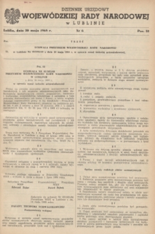 Dziennik Urzędowy Wojewódzkiej Rady Narodowej w Lublinie. 1968, nr 6 (30 maja)