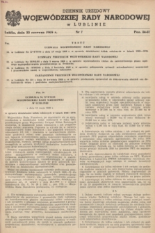 Dziennik Urzędowy Wojewódzkiej Rady Narodowej w Lublinie. 1968, nr 7 (22 czerwca)