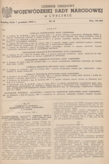 Dziennik Urzędowy Wojewódzkiej Rady Narodowej w Lublinie. 1968, nr 13 (7 grudnia)