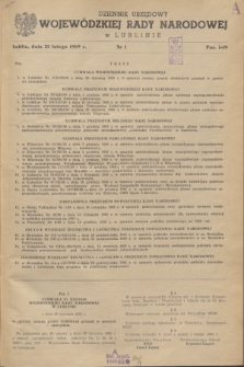 Dziennik Urzędowy Wojewódzkiej Rady Narodowej w Lublinie. 1969, nr 1 (25 lutego)