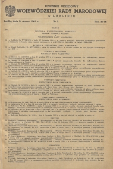 Dziennik Urzędowy Wojewódzkiej Rady Narodowej w Lublinie. 1969, nr 2 (31 marca)