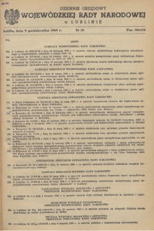 Dziennik Urzędowy Wojewódzkiej Rady Narodowej w Lublinie. 1969, nr 10 (9 października)