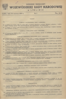 Dziennik Urzędowy Wojewódzkiej Rady Narodowej w Lublinie. 1970, nr 7 (30 czerwca)