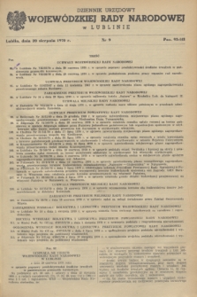 Dziennik Urzędowy Wojewódzkiej Rady Narodowej w Lublinie. 1970, nr 9 (20 sierpnia)