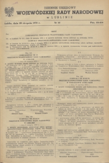 Dziennik Urzędowy Wojewódzkiej Rady Narodowej w Lublinie. 1970, nr 10 (29 sierpnia)