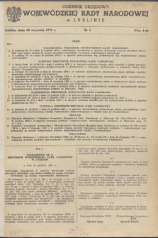 Dziennik Urzędowy Wojewódzkiej Rady Narodowej w Lublinie. 1971, nr 1 (28 stycznia)