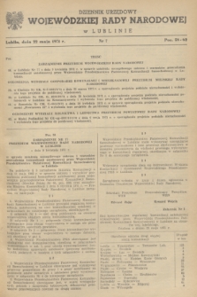 Dziennik Urzędowy Wojewódzkiej Rady Narodowej w Lublinie. 1971, nr 7 (22 maja)