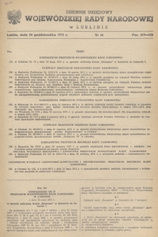 Dziennik Urzędowy Wojewódzkiej Rady Narodowej w Lublinie. 1971, nr 14 (30 października)
