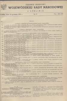 Dziennik Urzędowy Wojewódzkiej Rady Narodowej w Lublinie. 1971, nr 17 (18 grudnia)