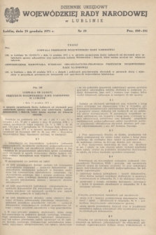 Dziennik Urzędowy Wojewódzkiej Rady Narodowej w Lublinie. 1971, nr 19 (28 grudnia)