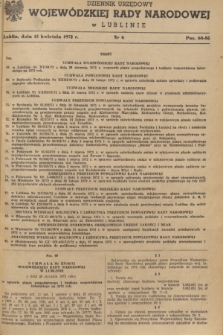 Dziennik Urzędowy Wojewódzkiej Rady Narodowej w Lublinie. 1972, nr 6 (15 kwietnia)