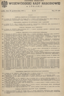 Dziennik Urzędowy Wojewódzkiej Rady Narodowej w Lublinie. 1972, nr 10 (25 października)